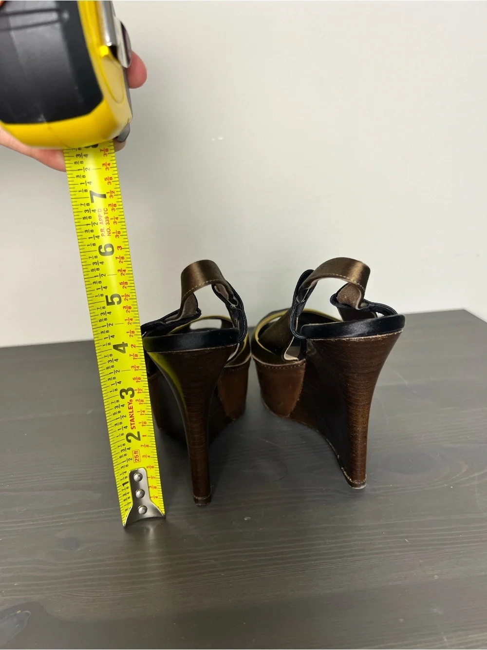 Marni Colorblock Platform Wedge Sandals Size 36 Black Yellow Peep Toe Heel